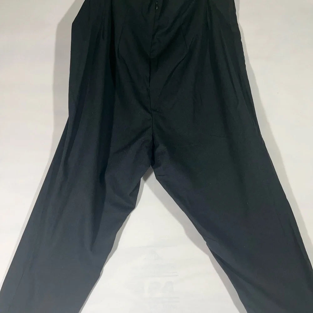 JUSTFAB‎ LINEN ANKLE PANT BACK ZIP CLOSURE SZ 1X BLACK NEW
